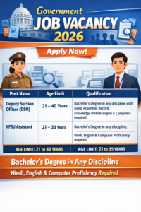 Read more about the article NFSU Recruitment 2026 – Apply Online for 51 Vacancies: Section Officer, Deputy Section Officer & Assistant Posts