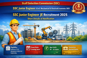 Read more about the article SSC Junior Engineer Examination 2025 (Civil / Electrical / Mechanical)  – Download Paper I Result | Paper II Exam Date 2026
