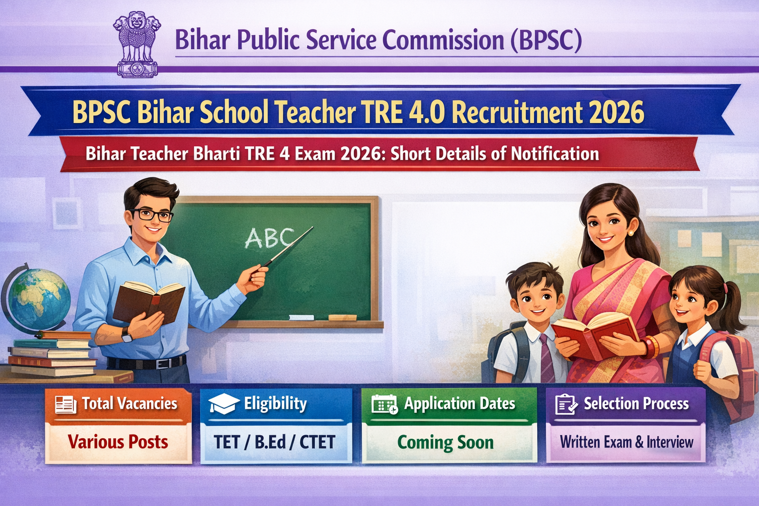 Read more about the article Bihar School Teacher TRE 4.0 Recruitment 2026 – OTR Registration Open for 40,000+ Vacancies