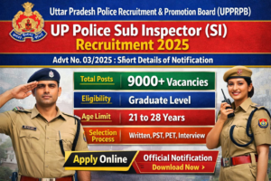 Read more about the article UP Police Sub Inspector (SI) Recruitment 2025 2025 Advt. No. 03/2025 – Exam City Details / Admit Card Released Total Vacancies: 4543 Posts