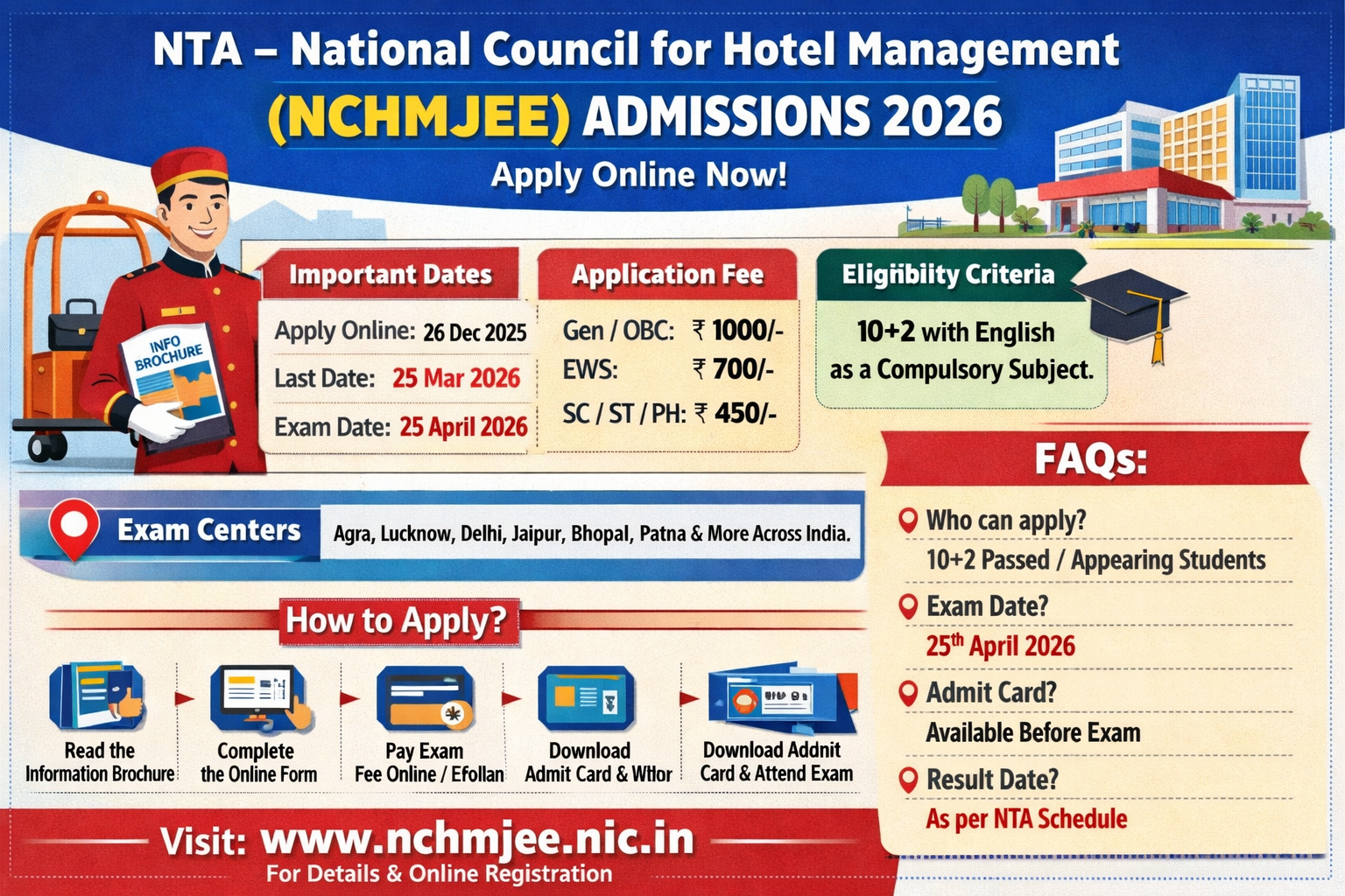 Read more about the article NTA National Council for Hotel Management (NCHMJEE) Admissions 2026
