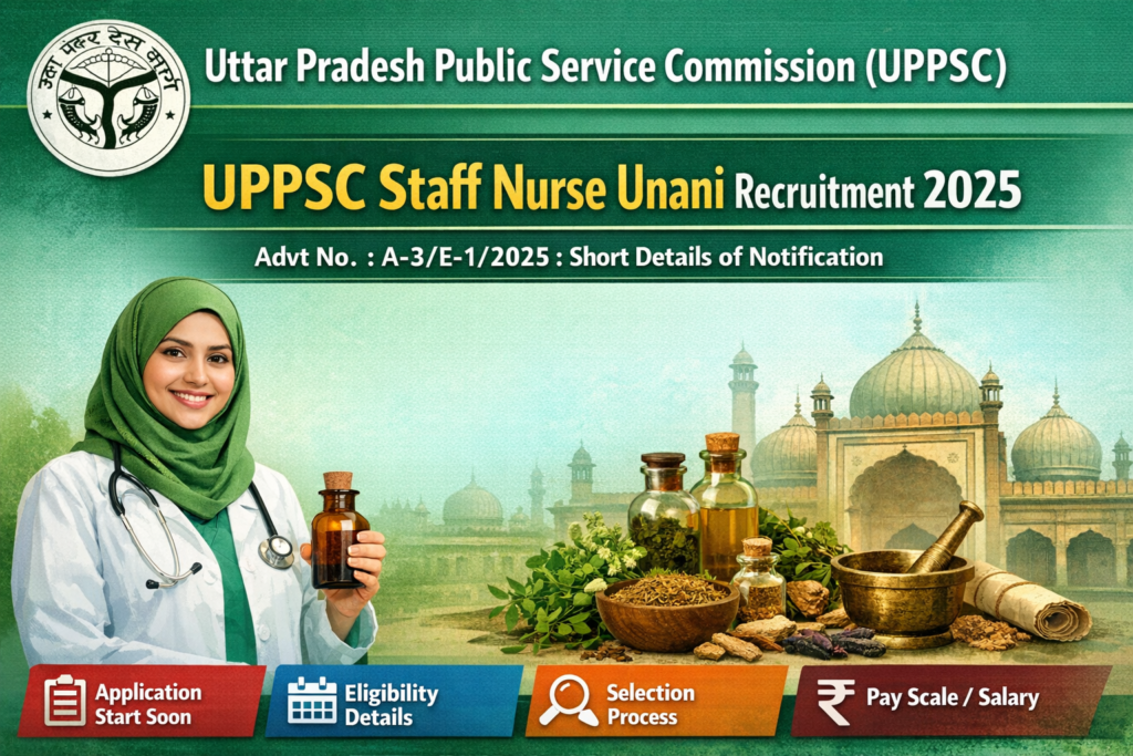 UPPSC Staff Nurse (Unani) Recruitment 2025