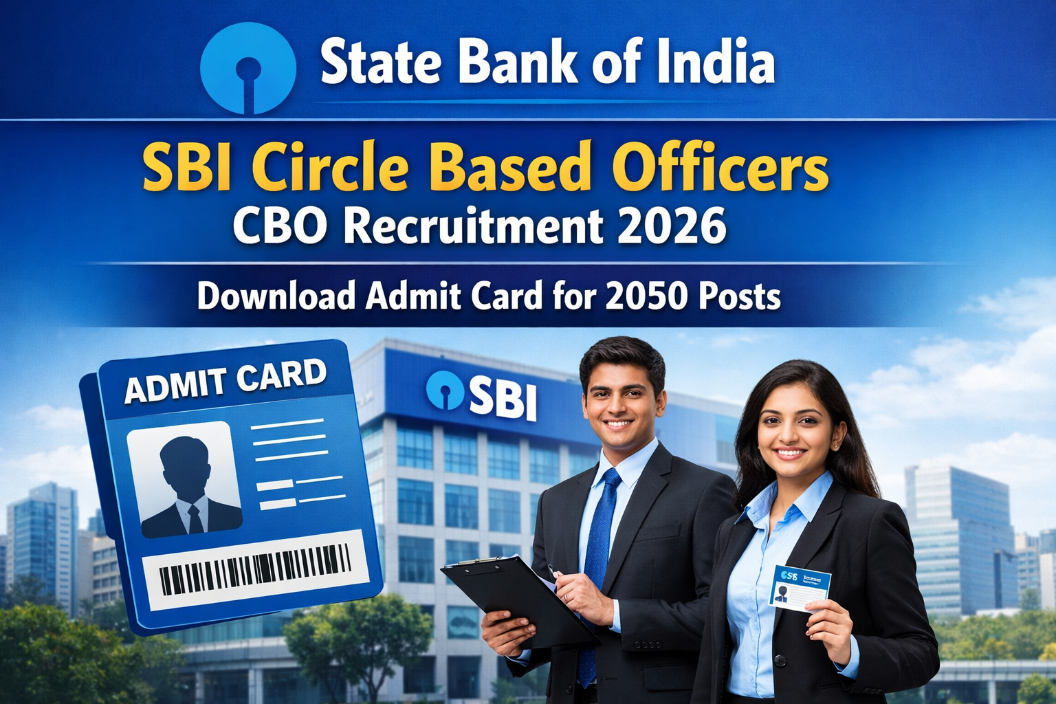 Read more about the article State Bank of India SBI Circle Based Officers CBO Recruitment 2026 – Download Admit Card for 2050 Posts