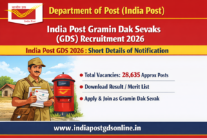 Read more about the article India Post Gramin Dak Sevaks GDS Recruitment 2026 : Download Result / Merit List for 28635 Approx Posts