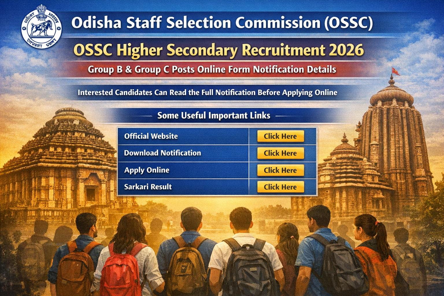 Read more about the article OSSC CHSL Recruitment 2026 – Apply Online for 124 Group B & C Vacancies