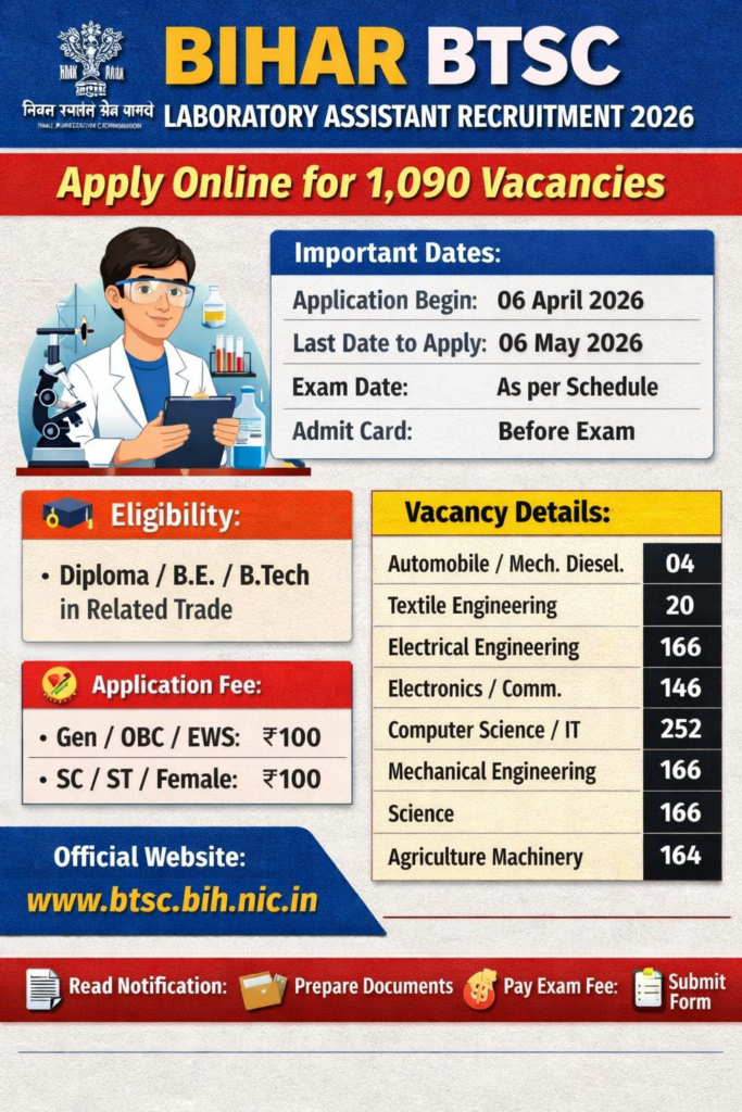 Bihar BTSC Laboratory AssistantRecruitment