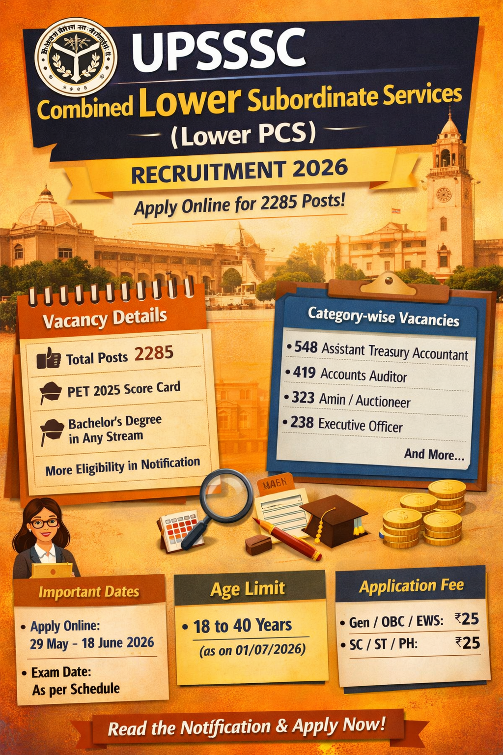 You are currently viewing UPSSSC UP Combined Lower Subordinate Services (Graduate Level) Recruitment 2026 –