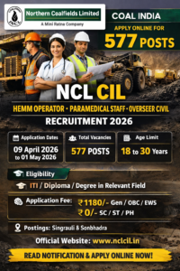 Northern Coalfields Limited NCL Recruitment