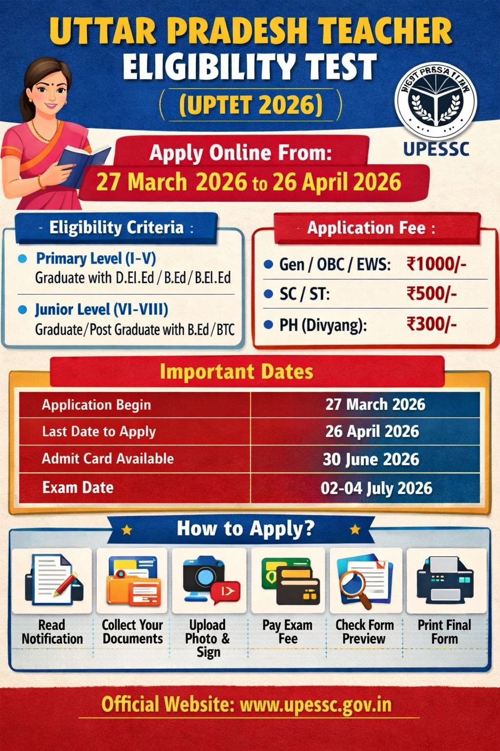 You are currently viewing Uttar Pradesh Teacher Eligibility Test (UPTET) 2026 –